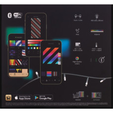 Гірлянда Twinkly Smart LED Curtain RGBW 400, Gen II, IP44, 1.45 х 2.1м, прозорий (TWW400SPP-TEU)