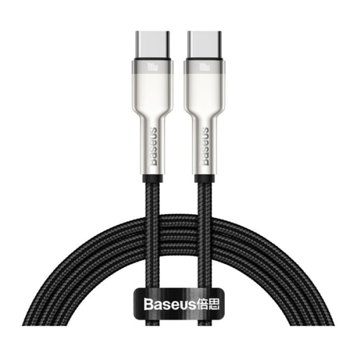 Дата кабель USB-C to USB-C 1.0m 100W metal black Baseus (CATJK-C01)