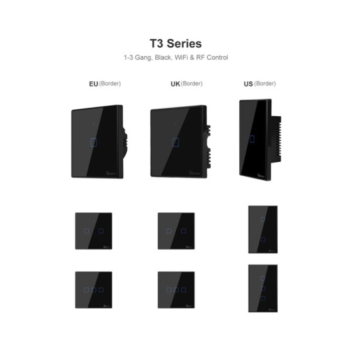 Перемикач Sonoff T3EU2C-TX