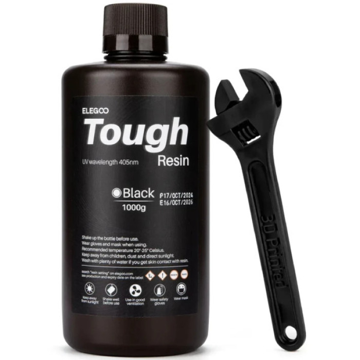 Фотополімерна смола ELEGOO Resin Tough black 1кг (50.103.0271)