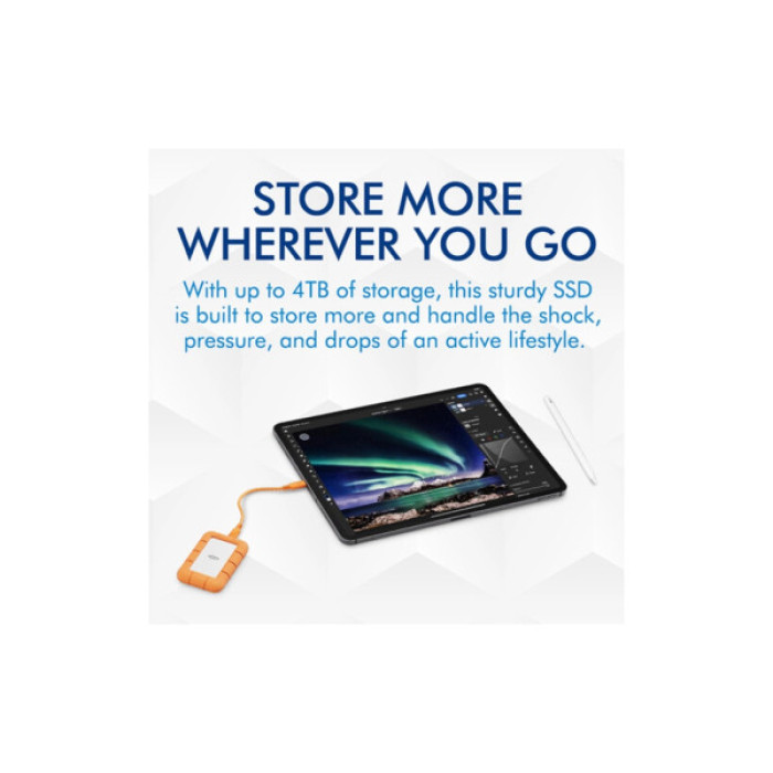 Накопичувач SSD USB Type-C 2TB Rugged Mini LaCie (STMF2000400)