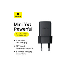 Зарядний пристрій Baseus Palm Fast Charger 1C 30W + Cable 1.0m Type-C 60W black (P10111605113-01)