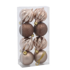 Ялинкова іграшка Chomik пластикові кульки 8 шт, 6 см, шампань (5900779893979_2)