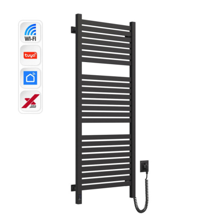 Сушарка для рушників Navin Авангард Х, 1200х480х71мм, Wi-Fi, сталь, чорний муар, праве підключення (12-272055-4812)