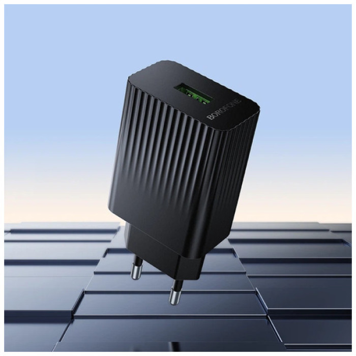 Зарядний пристрій BOROFONE BAS72A USB QC3.0 18W black (6941991122637)