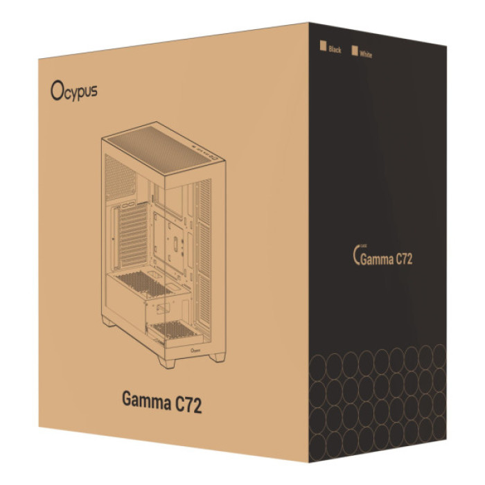 Корпус OCYPUS GAMMA C72 BK (GAMMA-C72-BKD000XX-GL)