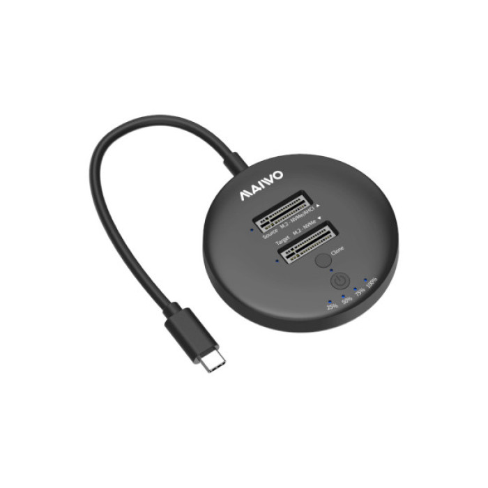 Док-станція для накопичувачів Maiwo 2*NVMe M.2 SSD to USB3.2 Gen2 USB-C 10Gbps (K3026P2 grey)