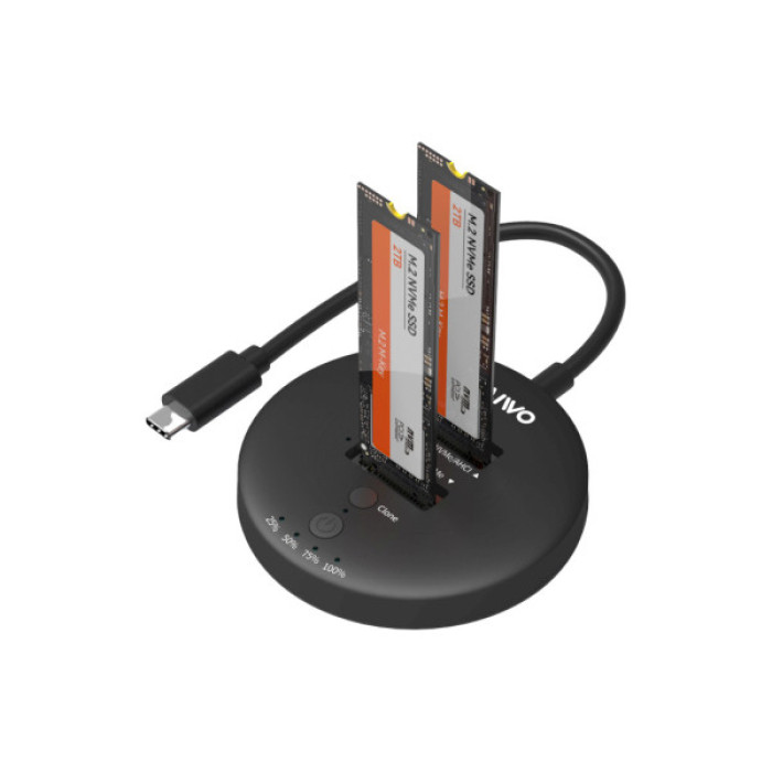 Док-станція для накопичувачів Maiwo 2*NVMe M.2 SSD to USB3.2 Gen2 USB-C 10Gbps (K3026P2 grey)
