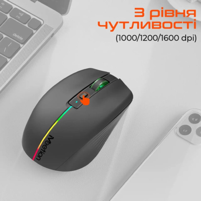 Мишка Meetion BTM002 Wireless/Bluetooth Black (MT-BTM002-A)