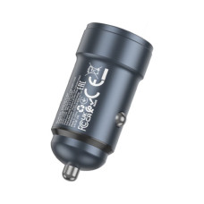 Зарядний пристрій HOCO Z57 USB-C PD30W car charger metal gray (6942007633048)