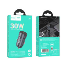 Зарядний пристрій HOCO Z57 USB-C PD30W car charger metal gray (6942007633048)