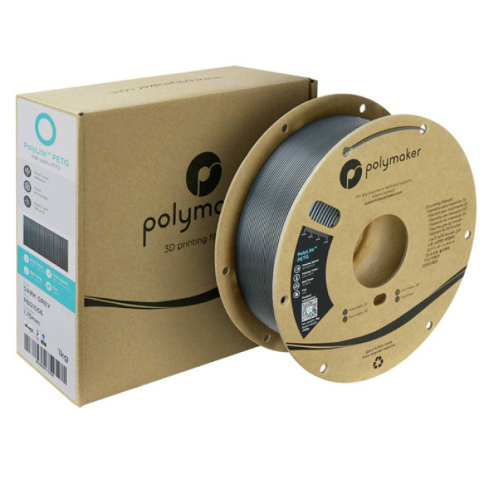 Пластик для 3D-принтера Polymaker PETG 1,75mm 1kg DARK GREY (PB01056)