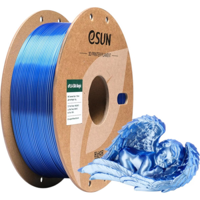 Пластик для 3D-принтера eSUN ePLA-Silk Magic 1кг, 1.75мм, Blue Silver (EPLA-SILKMAGIC-P175US1)