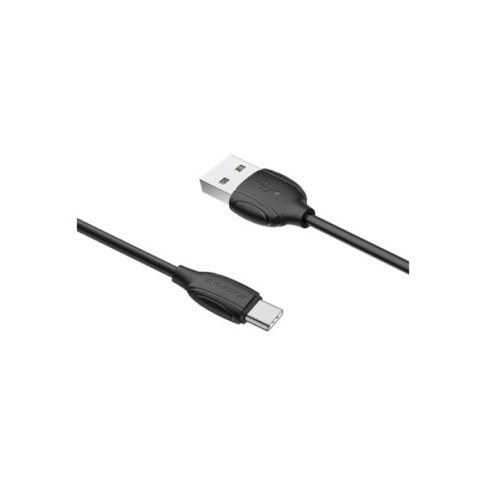 Дата кабель USB 2.0 AM to USB-C 1.0m 3A PVC BX19 black BOROFONE (6931474701794)