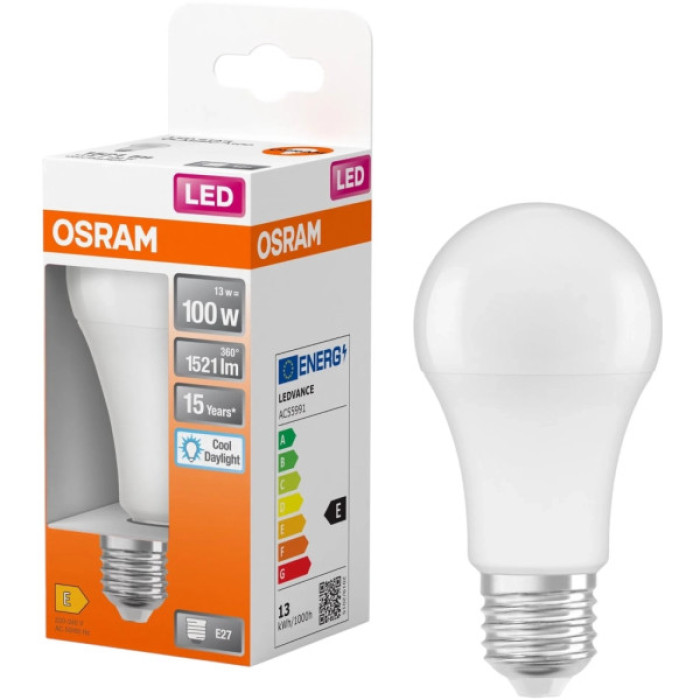 Лампочка Osram CL A100 13W/865 230V FR E27 (4058075304277)
