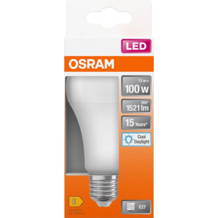 Лампочка Osram CL A100 13W/865 230V FR E27 (4058075304277)