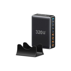 Зарядний пристрій Essager 4xUSB-C + 4xUSB 320W GaN (EZC320W-QJB0G-Z)