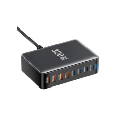 Зарядний пристрій Essager 4xUSB-C + 4xUSB 320W GaN (EZC320W-QJB0G-Z)