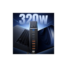 Зарядний пристрій Essager 4xUSB-C + 4xUSB 320W GaN (EZC320W-QJB0G-Z)