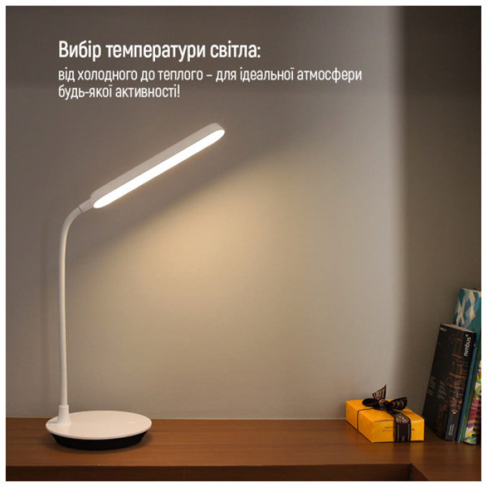 Настільна лампа ColorWay Portable & Flexible 360, 4W, battery 1800 mAh (CW-DL12FB-W)