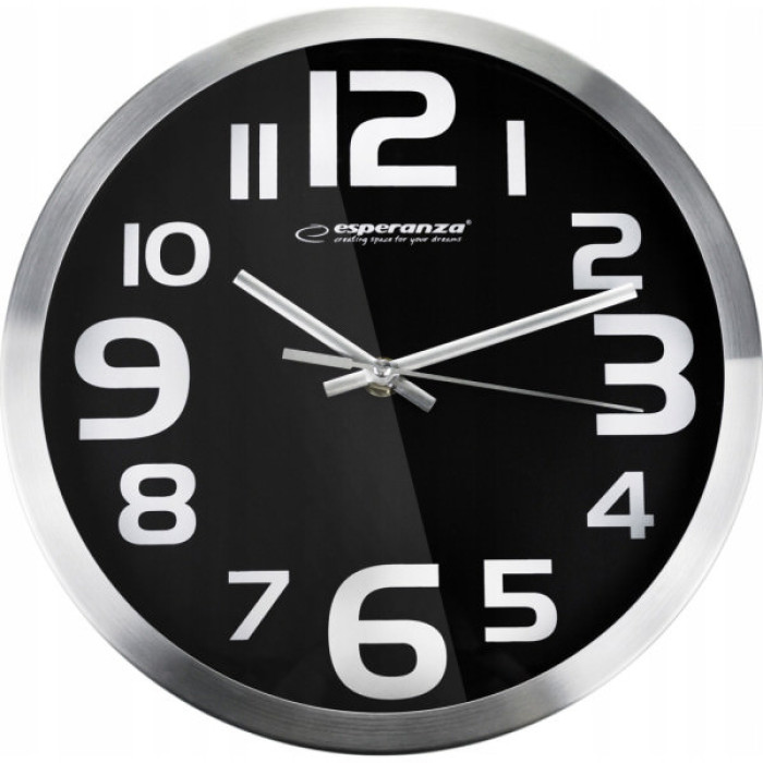 Настінний годинник Esperanza Wall Clock Zurich Black 25 см (EHC013K)