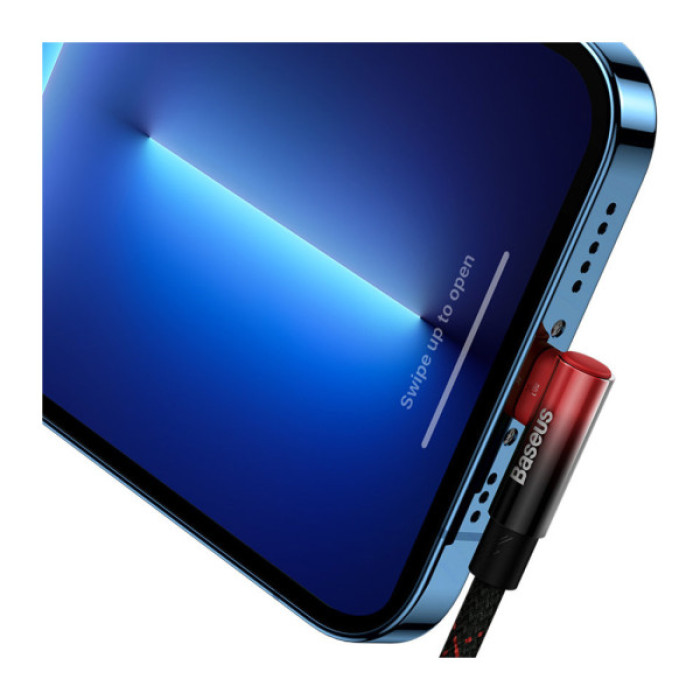 Дата кабель USB-C to Lightning 1.0m 20W 90° corner black/red Baseus (CAVP000220)