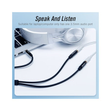 Кабель мультимедійний 3.5mm M to 2x3.5mm F (4pin) Vention (BBVBY)