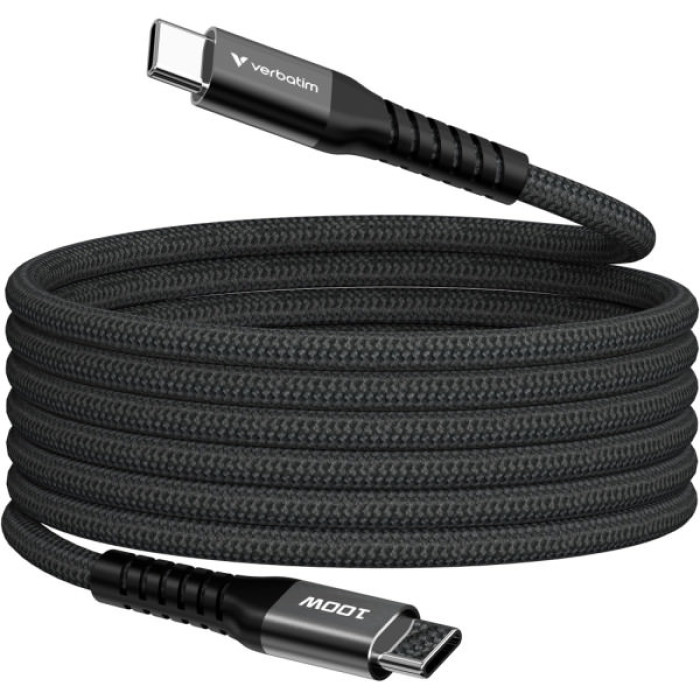 Дата кабель USB-C to USB-C 1.2m Magnetic 100W black Verbatim (31863)