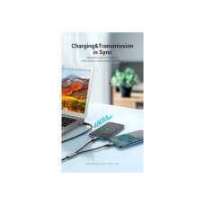 Дата кабель USB 2.0 AM to 2хUSB-C M 1.0m 2.4А 480Mbps Aluminum Vention (CQOHF)