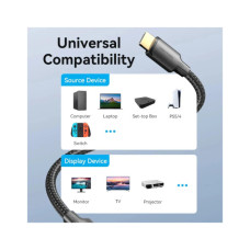 Кабель мультимедійний HDMI M to HDMI M 10.0m 4K30Hz cotton braided black Vention (ALLBL)