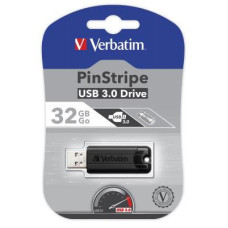 USB флеш накопичувач Verbatim 32GB PinStripe Black USB 3.0 (49317)