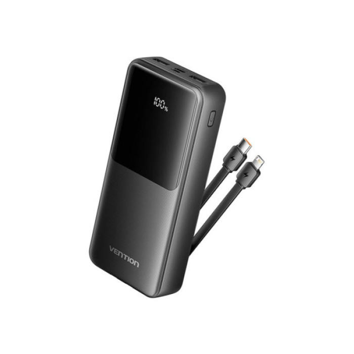 Батарея універсальна Vention 20000 mAh 22.5W with Built-in USB-C and Lightning Cables (FHPB0)