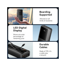 Батарея універсальна Vention 20000 mAh 22.5W with Built-in USB-C and Lightning Cables (FHPB0)