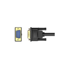 Кабель мультимедійний VGA M to VGA M 1.0m ferrite black Vention (DAEBF)