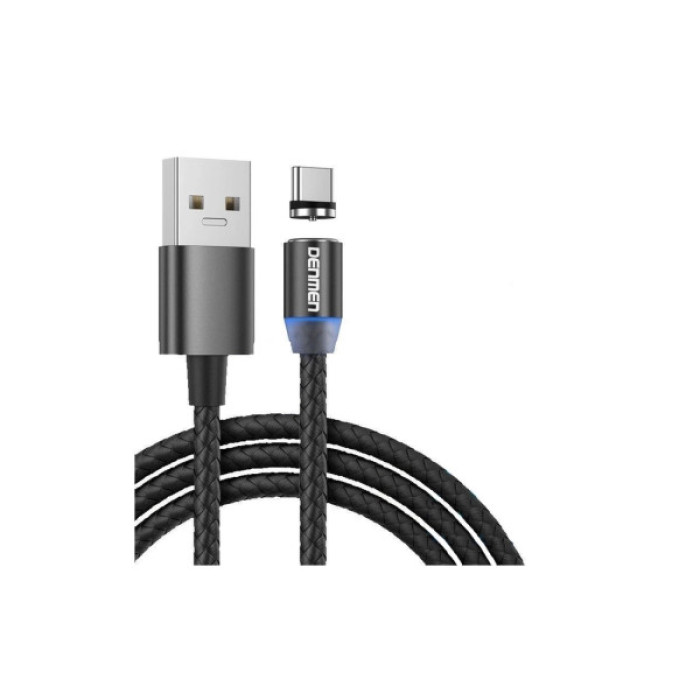 Дата кабель USB 2.0 AM to USB-C magnetic black Denmen (DN-D09T-BK)