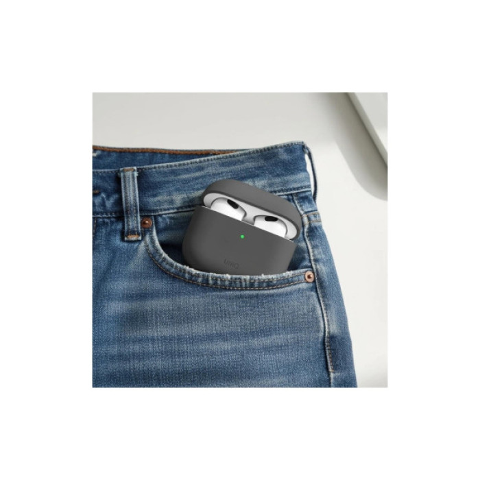 Чохол для навушників Uniq Lino AirPods 4 Silicone Ash Grey (8886463691373)