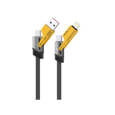 Дата кабель USB 2.0 AM to USB-C + USB 2.0 AM to Lightning 1.0m 60W black XO (NB283_4-in-1_Black)
