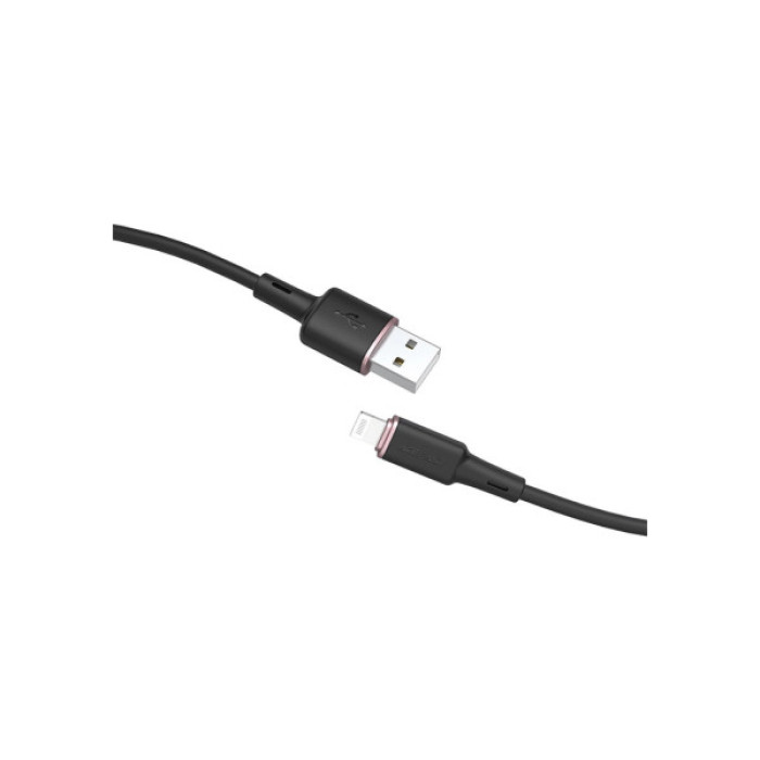 Дата кабель USB 2.0 AM to Lightning 1.2m 2.4A silicone C2-02 black Acefast (AFC2-02B)