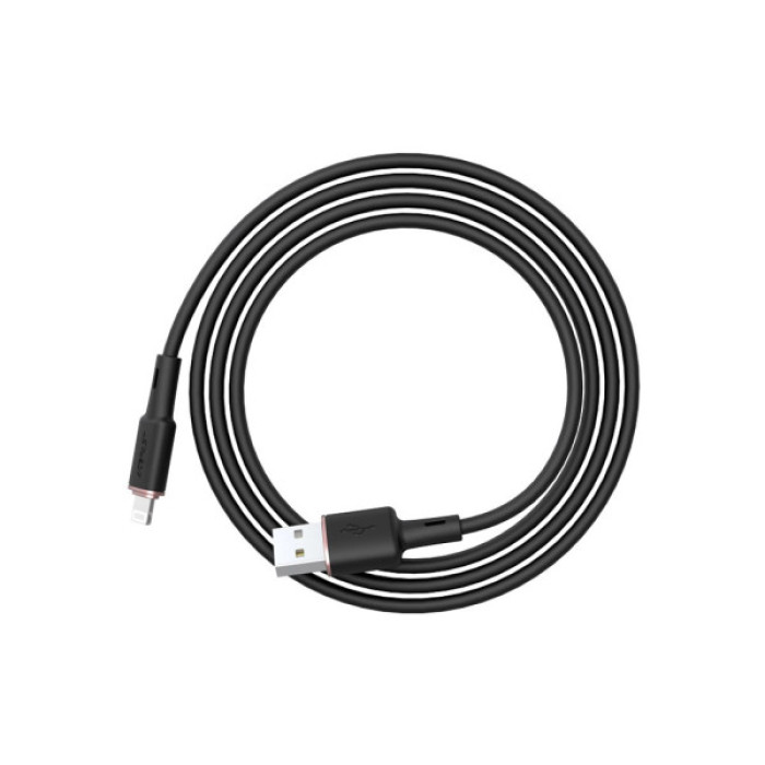 Дата кабель USB 2.0 AM to Lightning 1.2m 2.4A silicone C2-02 black Acefast (AFC2-02B)