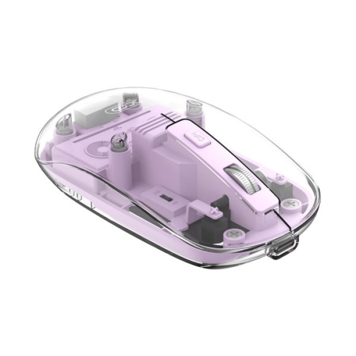 Мишка XO M12 Wireless Transparent/Pink (M12 Purple)