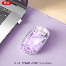 Мишка XO M12 Wireless Transparent/Pink (M12 Purple)