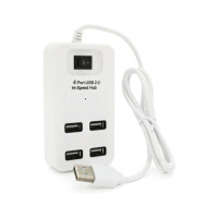Концентратор Voltronic USB 2.0 to 4xUSB with power switch white (YT-HWS4-W)