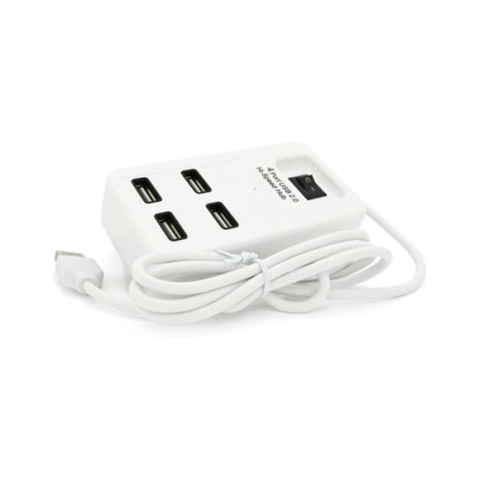 Концентратор Voltronic USB 2.0 to 4xUSB with power switch white (YT-HWS4-W)