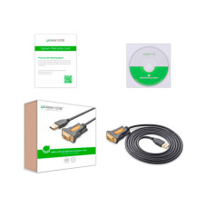 Кабель для передачі даних USB to COM M 3.0m DB9 RS-232 CR104 black Ugreen (20223)
