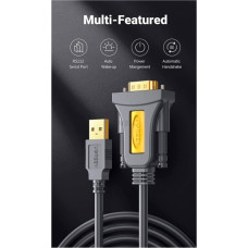 Кабель для передачі даних USB to COM M 3.0m DB9 RS-232 CR104 black Ugreen (20223)
