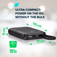 Батарея універсальна Canyon 10000mAh OnPower 101 PD/22.5W built-in cable Black (CNS-CPB101BK)