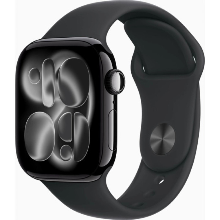 Смарт-годинник Apple Watch Series 11 GPS 42mm Jet Black Aluminium Case with Black Sport Band - S/M (MEQT4RK/A)