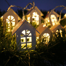 Гірлянда Chomik Будиночки, 10 LED теплий білий, IP20, 2хАА (5900779854222)