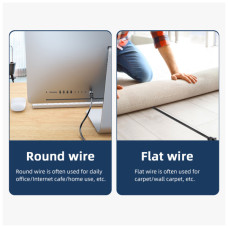 Патч-корд 2м UTP cat 6 RJ45 TopSpeed Ethernet Round Cable Black Essager (EXCWXY-JSA01)