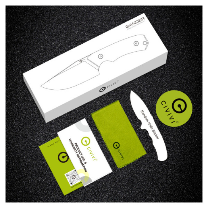 Ніж Civivi Gander, Darkwash, чорна мікарта (C24058B-2)